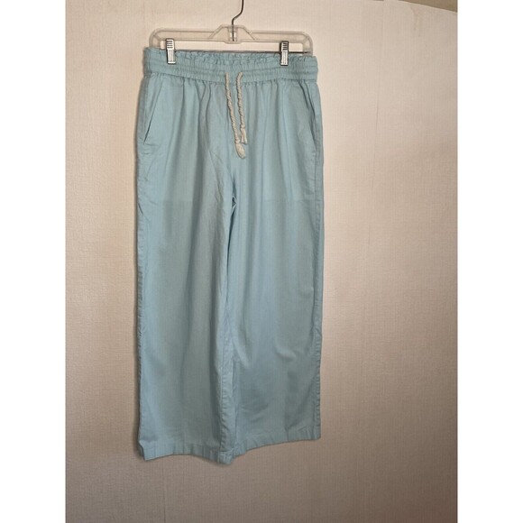 NWT J. Crew Pull On Wide Leg Pants Women Size S Light Blue Cotton/Linen Blend - Picture 7 of 11